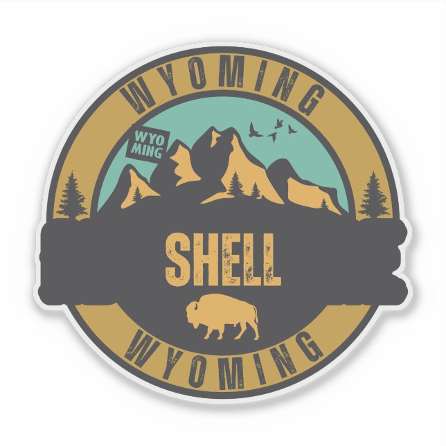 Shell, Wyoming Sticker (Front)