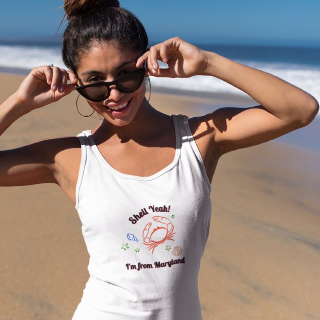 "Shell Yeah! I'm from Maryland" Crab Tank Top (Creator Uploaded)