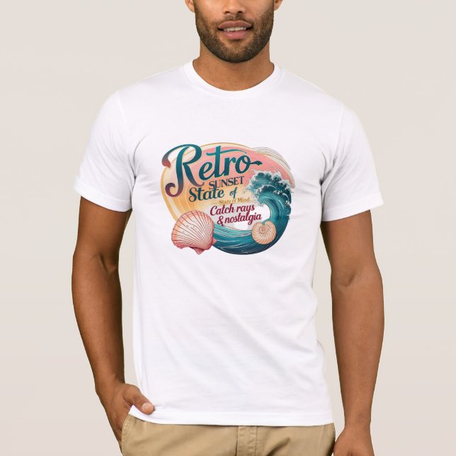 Shell Yeah! Retro Sunset Vibes – Catch Rays  T-Shirt (Front)