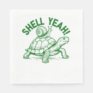 Shell Yeah Turtle Snail Funny Napkins