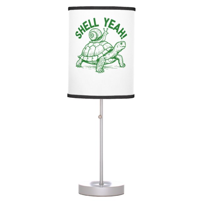 Shell Yeah Turtle Snail Funny Table Lamp (Front)
