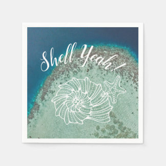 Shell Yeah! with Sea Shells on Virgin Island Water Napkins