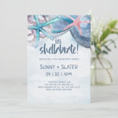 Shellabration | Beach Seashells Anniversary Invitation (Standing Front)
