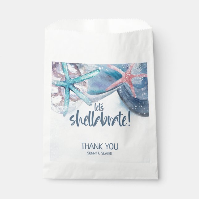 Shellabration | Beach Seashells Thank You Favor Bag (Front)