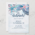 Shellabration | Beach Starfish Seashells Birthday Invitation | Zazzle
