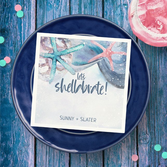 Shellabration | Beach Starfish Seashells  Napkins (Creator Uploaded)