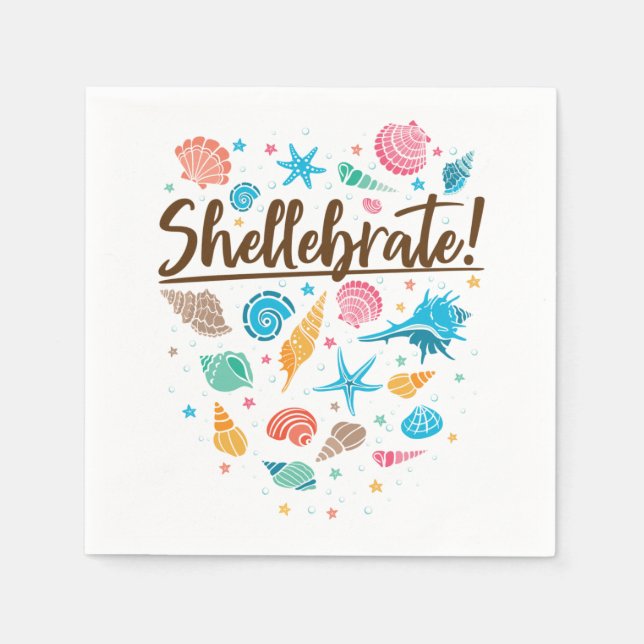 Shellebrate Sea Shell Celebrate Celebration Napkins (Front)