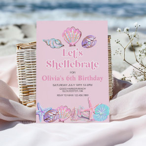 Shellebrate Seashell Beach Birthday Invitation