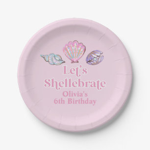Shellebrate Seashell Beach Birthday Paper Plates