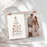Shellebrate Seashell Christmas Tree Photo Holiday Card<br><div class="desc">This cute "shellebrate the season" Christmas holiday photo card features a seashell Christmas tree. The reverse side features a beige/tan background with white coral and starfish patterns. Personalize it for your needs. You can find matching products at my store.</div>