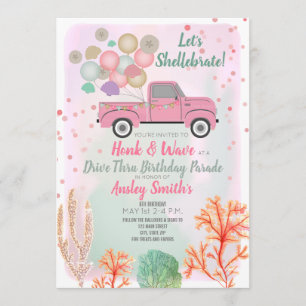 Shellebrate Under The Sea Drive Thru Birthday Invitation
