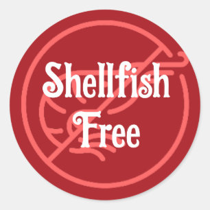 Shellfish Allergy Shellfish free Warning Fish  Classic Round Sticker