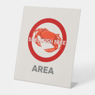 Shellfish Free Area Customized Food Allergy Alert Pedestal Sign