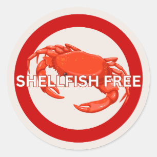 Shellfish Free Food Allergy Alert Classic Sticker
