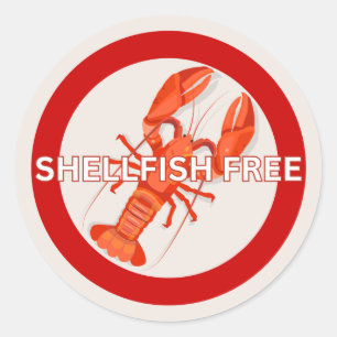 Shellfish Free Food Allergy Alert Classic Sticker