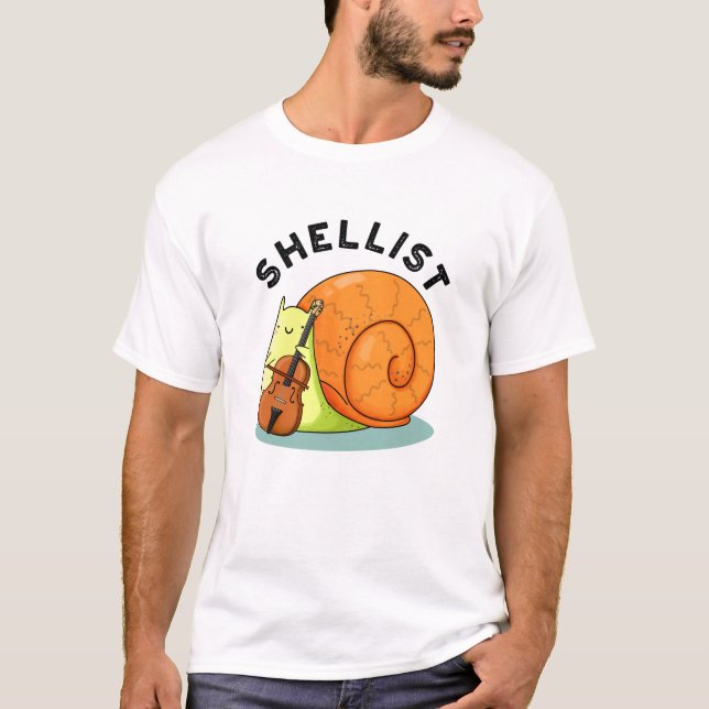 Shellist Funny Snail Cello Pun  T-Shirt (Front)