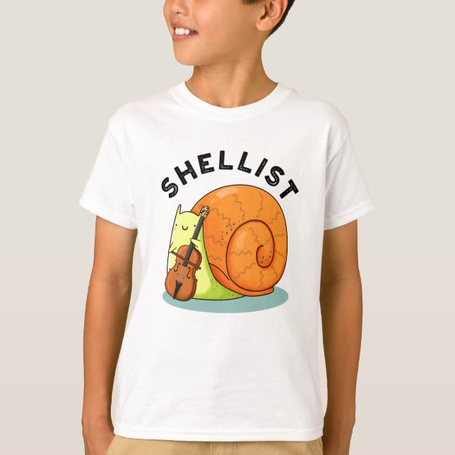 Shellist Funny Snail Cello Pun  T-Shirt (Front)