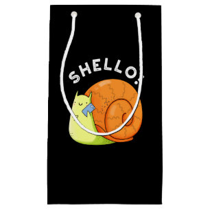 Shello Funny Snail Cellphone Pun Dark BG Small Gift Bag