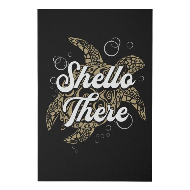 Shello There Turtle Lover Turtles Sea Funny Gift Faux Canvas Print (Front)