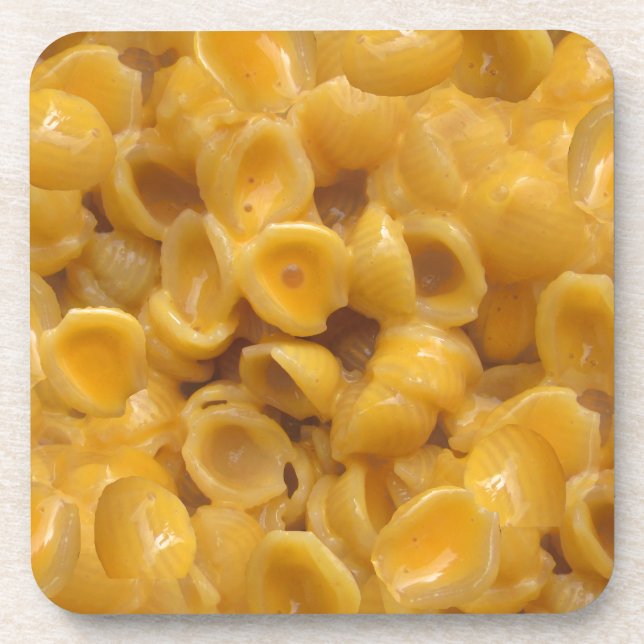 shells and cheese drink coaster (Front)