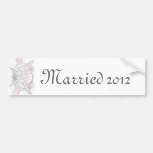 shells and roses wedding collection bumper sticker