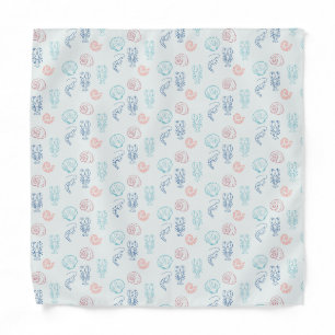 Shells and Shellfish Pattern Bandana