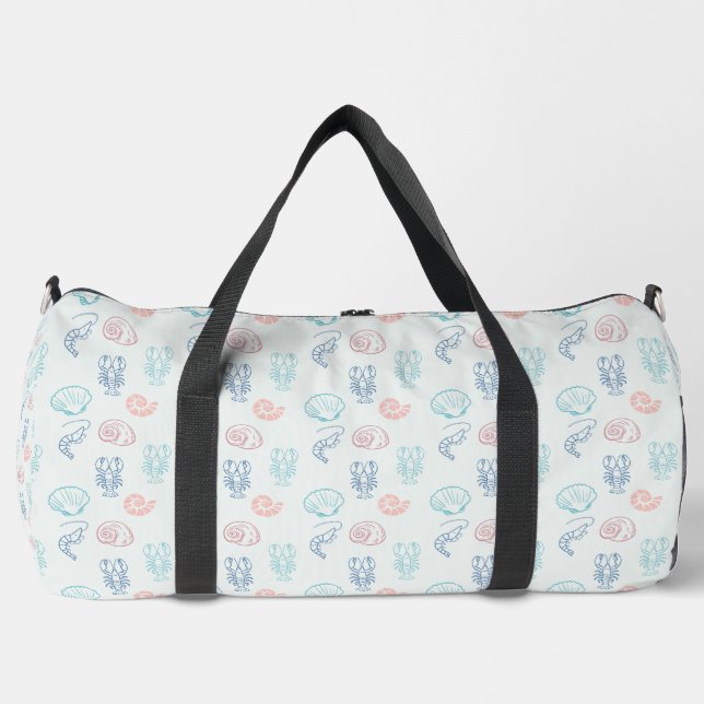 Shells and Shellfish Pattern Duffle Bag (Front)