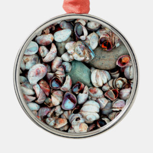 Shells and Stones Metal Ornament
