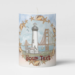 Shells California Lighthouse Candle