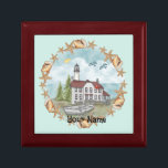 Shells Illinois Lighthouse Gift Box<br><div class="desc">Shells Illinois Lighthouse gift box by ArtMuvz Illustration. Matching Lighthouse apparel, Light house t-shirts, Lighthouses gifts. Lighthouse t-shirt, nautical and birthday gifts, lighthouse collector apparel.Lighthouse gifts are a great way to show someone you care, especially if they love the ocean, the coast, or lighthouses themselves. Lighthouses are iconic symbols of...</div>