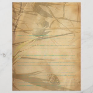Shells in Grass Vintage Lined Binder Paper