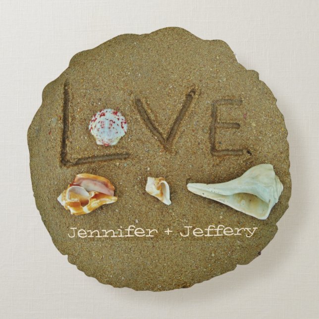 shells Love on beach custom  pillow (Back)