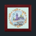 Shells Maine Lighthouse  Gift Box<br><div class="desc">Shells Maine Lighthouse gift box by ArtMuvz Illustration. Matching Lighthouse apparel, Lighthouse t-shirts, Lighthouse gifts. Lighthouse t-shirt, christmas and birthday gifts, lighthouse collector apparel. Lighthouse gifts are a great way to show someone you care, especially if they love the ocean, the coast, or lighthouses themselves. Lighthouses are iconic symbols of...</div>