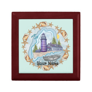 Shells Maine Lighthouse  Gift Box