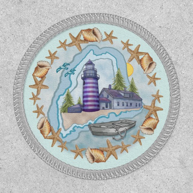 Shells Maine Lighthouse   Patch (Front)