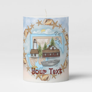 Shells Maryland Lighthouse Candle