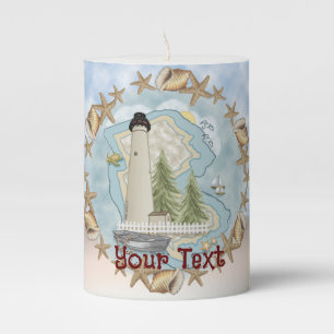 Shells New Hampshire Lighthouse Candle