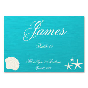 Shells On Beach Wedding Place Cards Table Cards