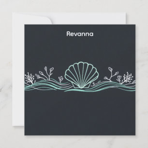 Shells on Dark Green Note Card