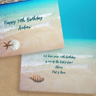 Shells on the Beach Personalized Birthday From All Card