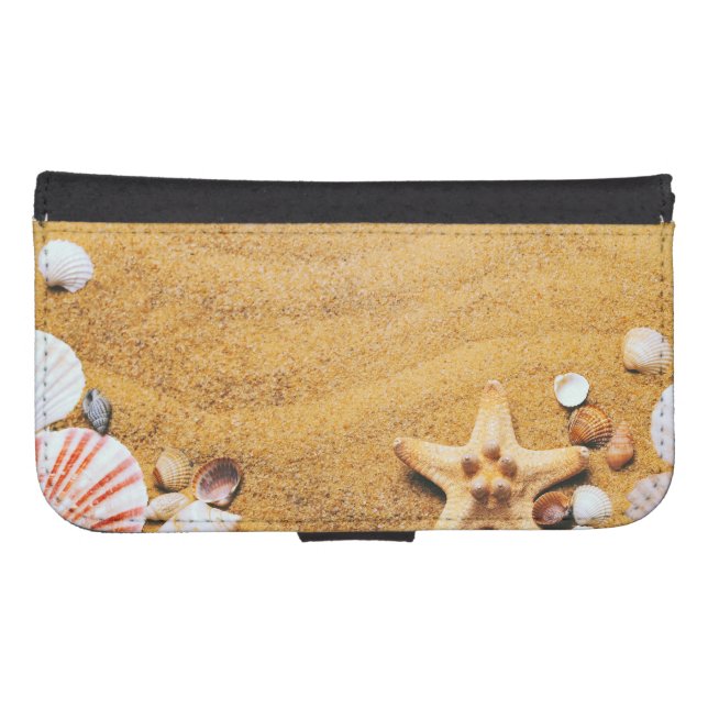 Shells on the beach samsung galaxy wallet case (Front (Horizontal))