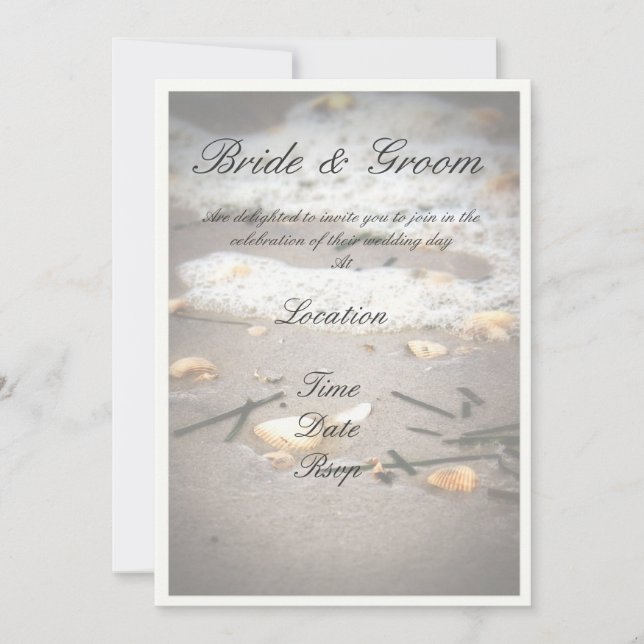 shells on the shore invitation (Front)