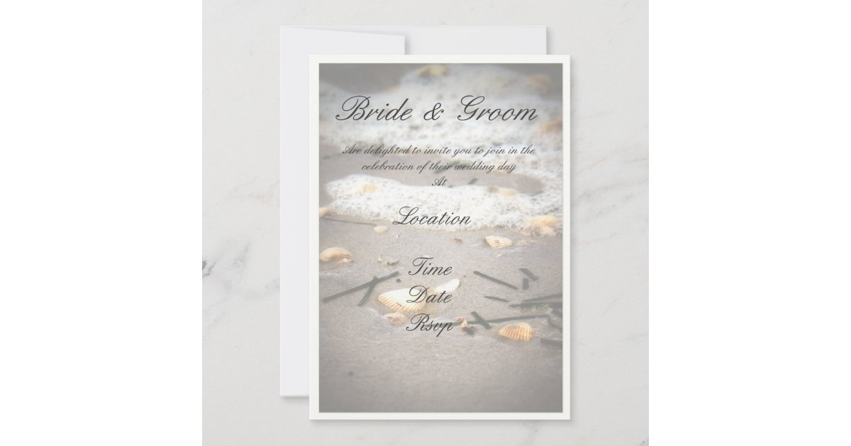 shells on the shore invitation | Zazzle