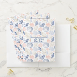 Shells Pastel Colors Pocket Folder
