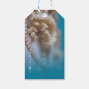 Shells & Pearls Elegant Painted Beach Party Gift Tags