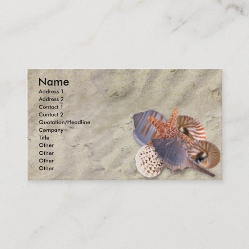 Customizable Shells Profile Card Business Card Templates