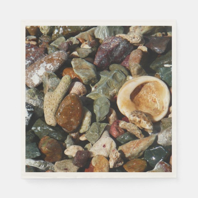 Shells, Rocks and Coral Nature Photography Napkins (Front)