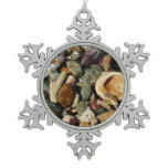 Shells, Rocks and Coral Nature Photography Snowflake Pewter Christmas Ornament