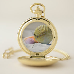 Shells, Sand, Beach Pocket Watch