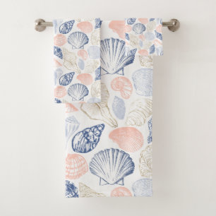 Shells Seamless Pattern Bath Towel Set